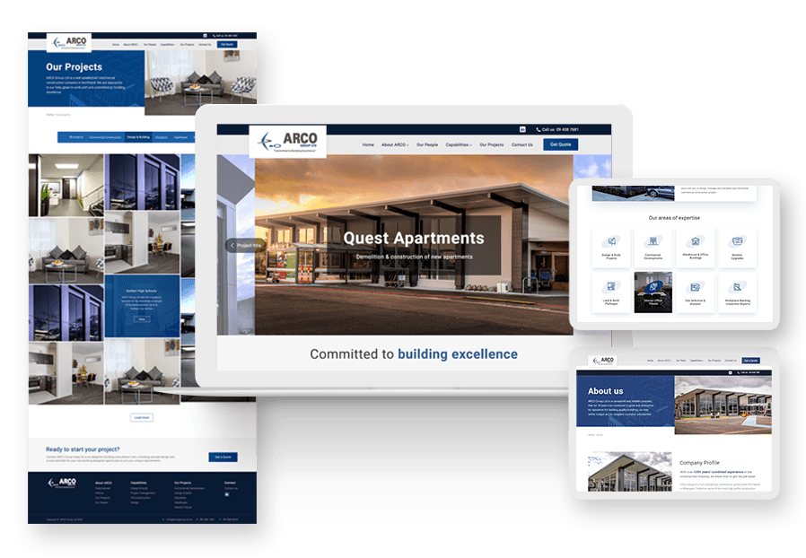 Nesaburet created the website for construction company ARCO to present their services